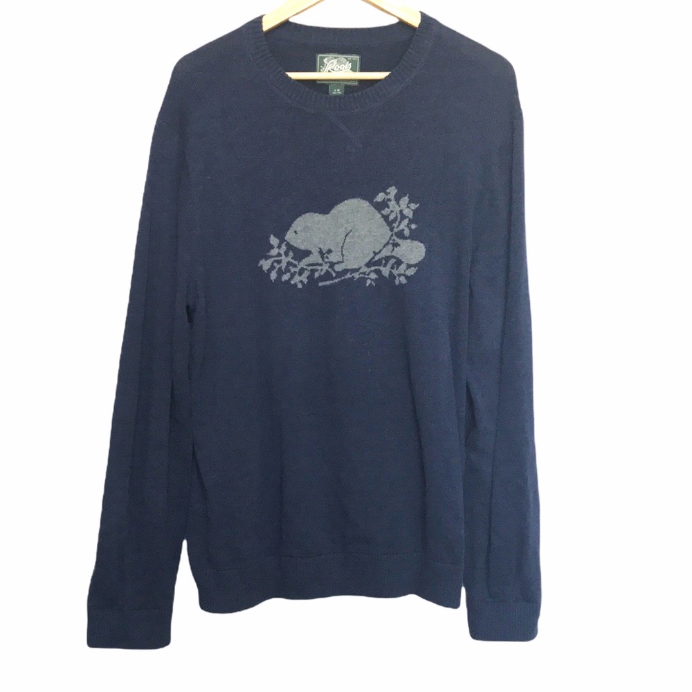 Roots Navy Blue Crew Neck Sweater